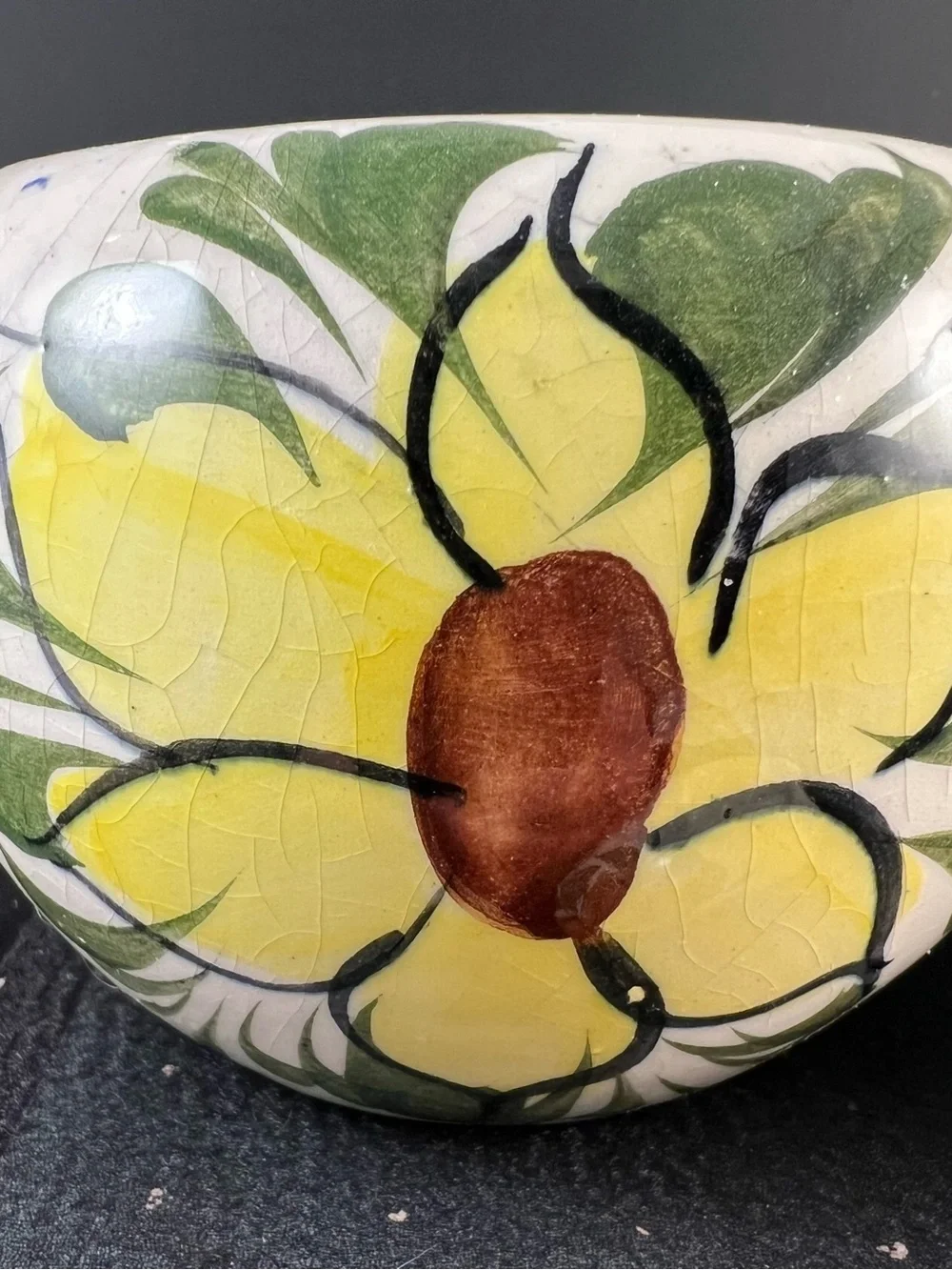 Set Of 3 Handpainted Vintage Pottery Succulent Cactus Flower Pots